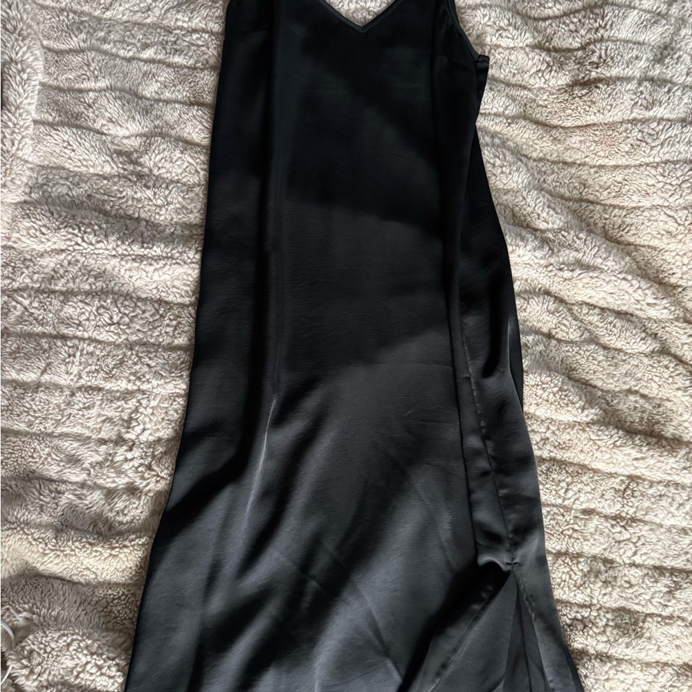 Elegant Black Satin Dress
